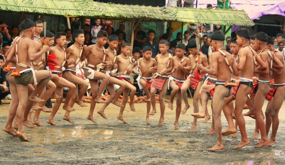 A group of young boys in traditional attire at Longsa village. (Photo Courtesy: Sashimeren Jamir)